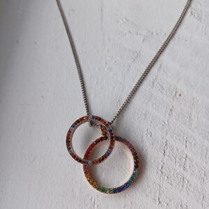Rainbow Circle Pendant Necklace